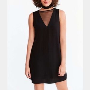 SILENCE + NOISE | Black mesh mini shift dress